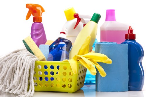 Charity donation items set aside after a deep clean for reuse