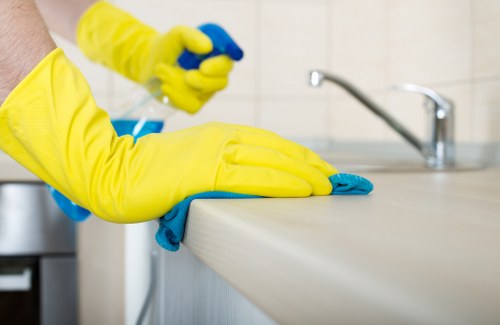 Professional office cleaning service for desks and meeting rooms