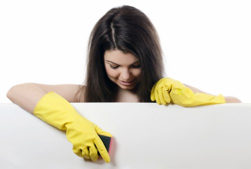 Professional carpet cleaner working in an Islington property